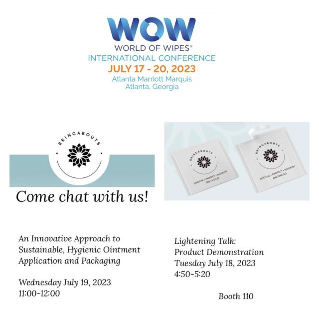 Let’s remove single-use plastics from ointment application! Not attending WOW23? Check out our new website at www.bringabouts.net. 

With Grateful Intention,
Michelle 🌻

#innovation #wipes #babycare #personalcare #startup #entrepreneur #womeninbusiness #motivation #success #businessowner #health #lifestyle#sustainability